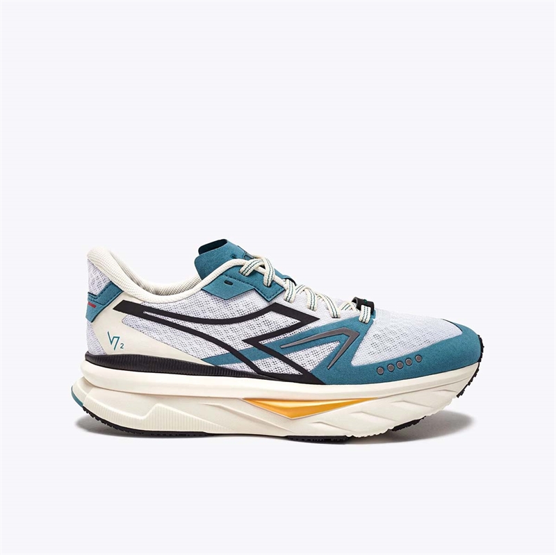 Hvid Diadora Atomo V7000 Løbesko Blå - Diadora Løbesko