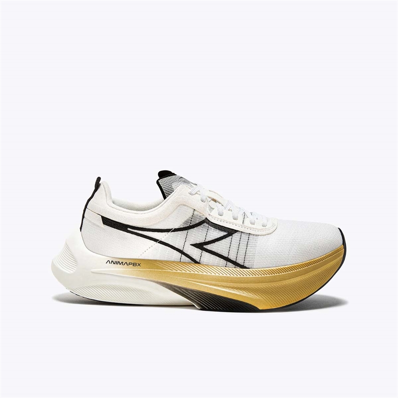 Hvid Diadora Gara Carbon Løbesko Sort Guld - Diadora Løbesko