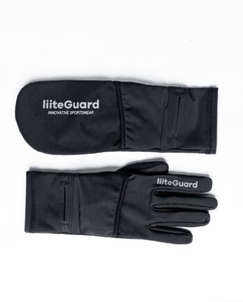 Sort 2in1 Running Glove Black - Liiteguard Løbehandsker  - 5714776011560