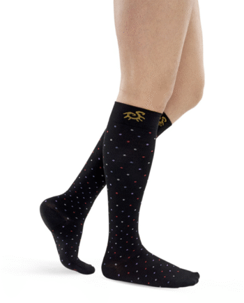 Sort Solidea Støttestrømper Bambus Med Prikker - Solidea Kompressionsstrømper