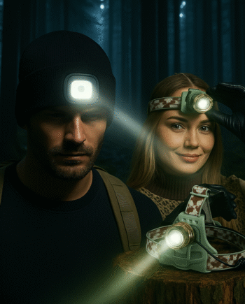 Vinterlys Pakken Strikhue Led Camouflage Pandelampe - Satana.dk Pandelamper