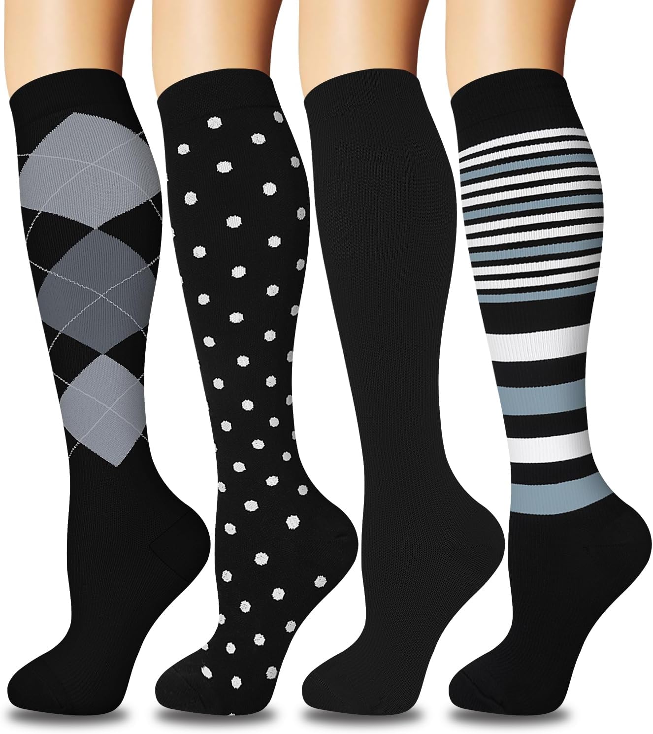 Smarte Kompressionsstrømper Støtte Mod Hævede Fødder Nedsat Blodcirkulation - Seniorpleje Kompressionsstrømper